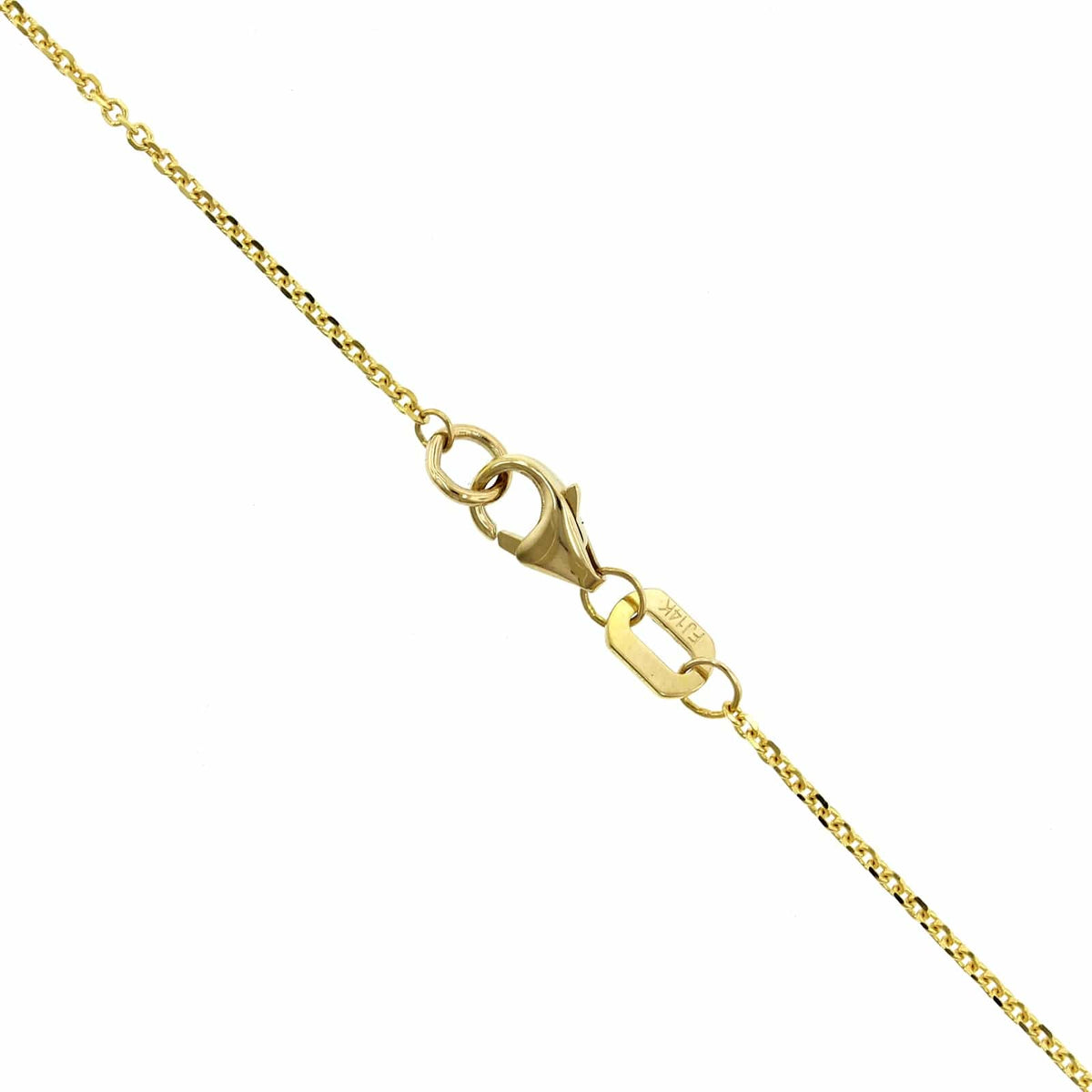 14K Yellow Gold Diamond Bezel Necklace