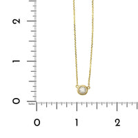 14K Yellow Gold Diamond Bezel Necklace