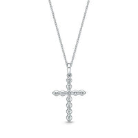 18K White Gold Diamond Cross Pendant