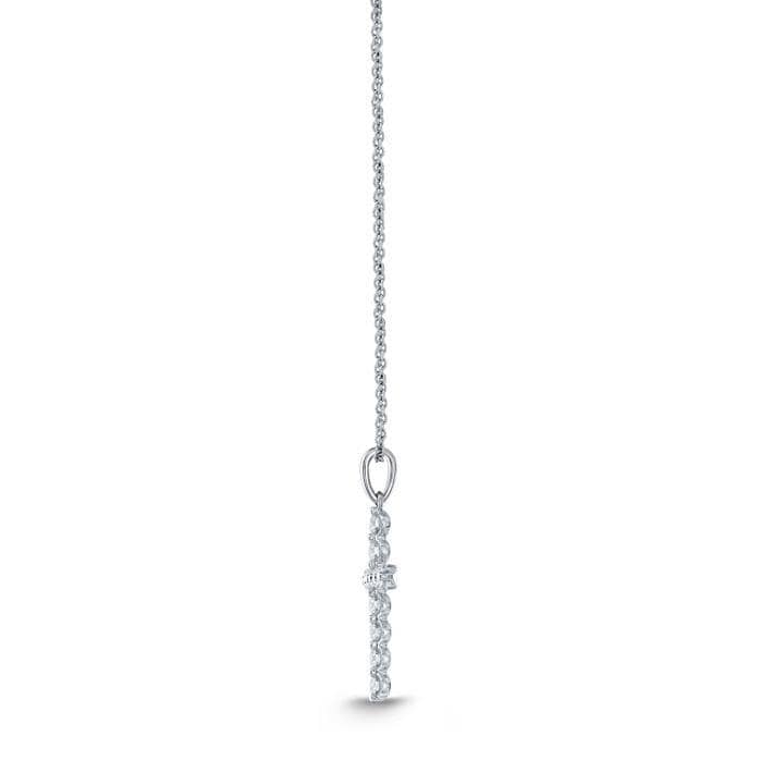18K White Gold Diamond Cross Pendant