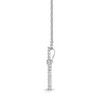 18K White Gold Diamond Cross Pendant