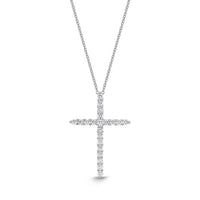 18K White Gold Diamond Cross Pendant