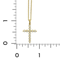 18K Yellow Gold Diamond Cross Pendant