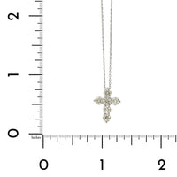 14K White Gold Diamond Cross Pendant