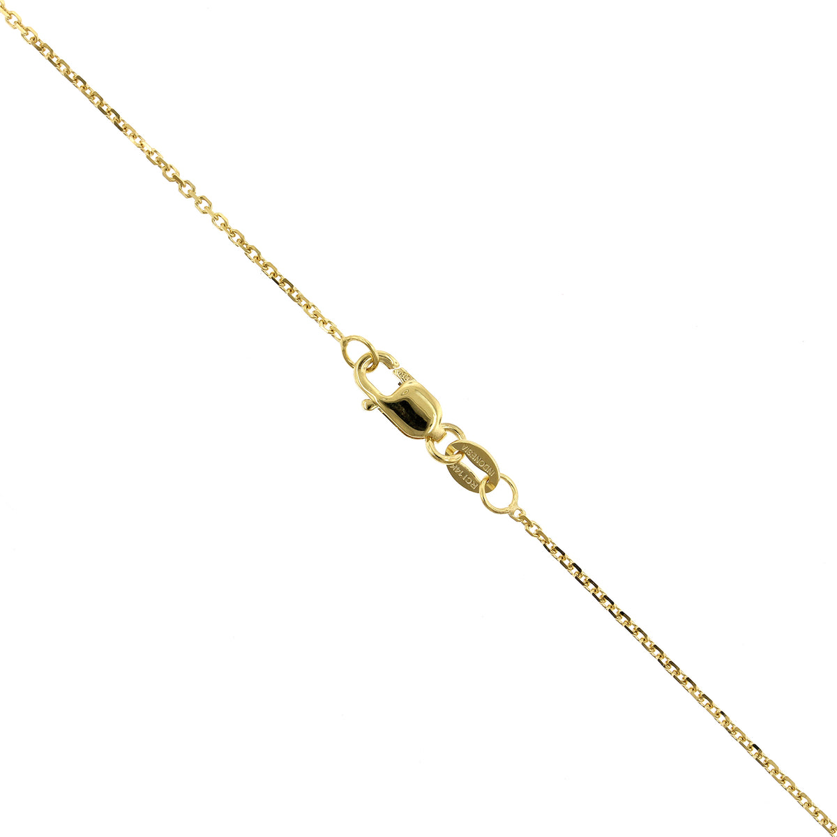 14K Yellow Gold Diamond Small Cross Necklace