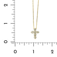 14K Yellow Gold Diamond Small Cross Necklace