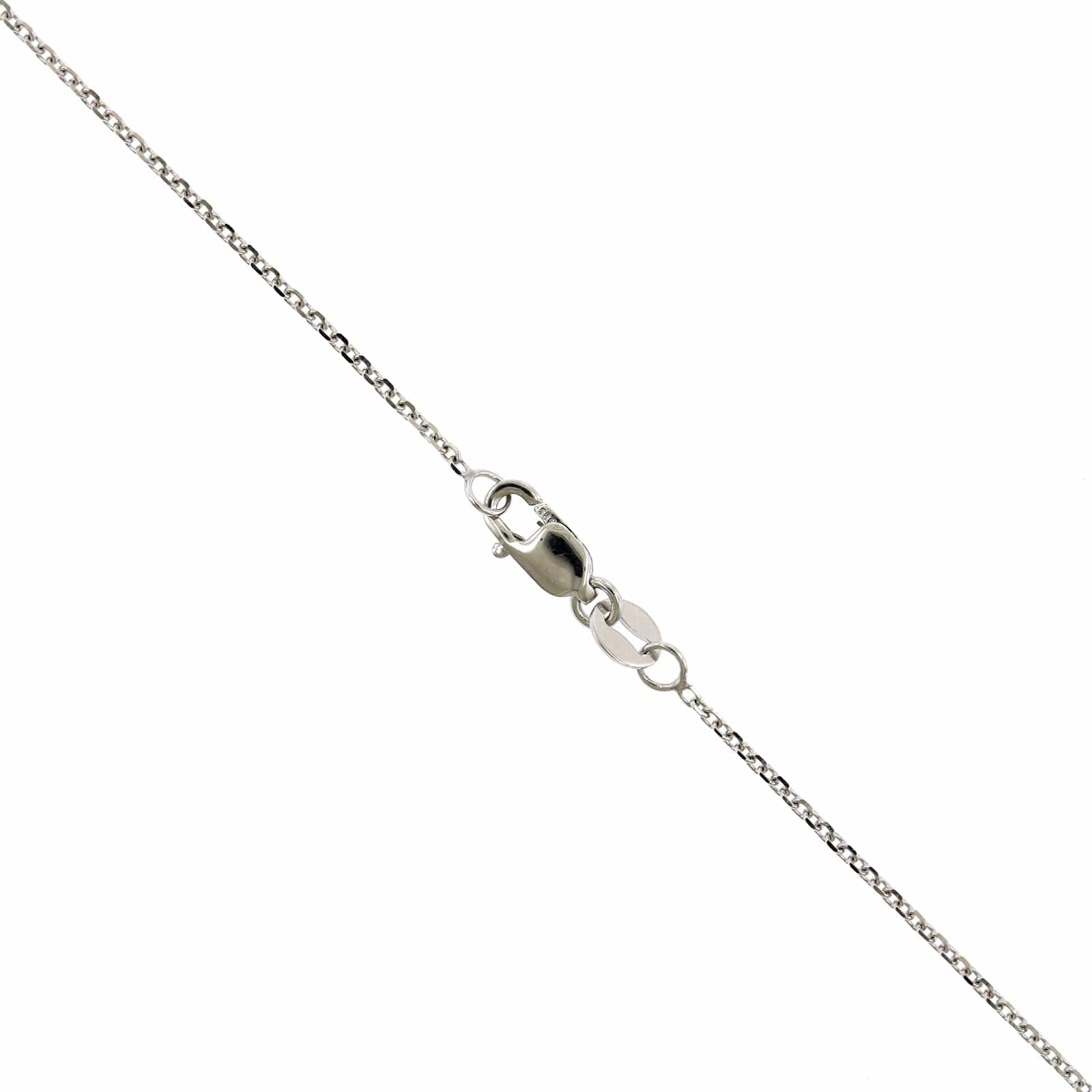 14K White Gold Slim Diamond Cross Necklace, 14k white gold, Long's Jewelers