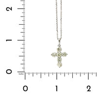 14K White Gold Small Diamond Cross Necklace, 14k white gold, Long's Jewelers