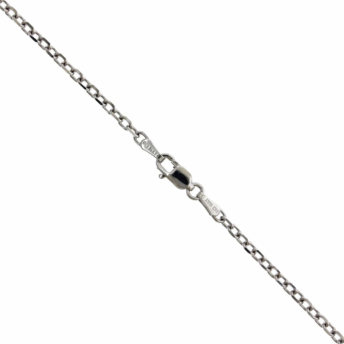 14K White Gold Slim Diamond Cross Necklace