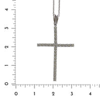 14K White Gold Slim Diamond Cross Necklace