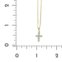 14K Yellow Gold Small Diamond Cross Necklace, 14k yellow gold, Long's Jewelers
