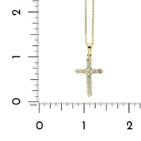14K Yellow Gold Diamond Cross Necklace, 14k yellow gold, Long's Jewelers