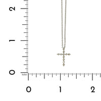 14K White Gold Single Prong Diamond Cross Necklace, 14k white gold, Long's Jewelers