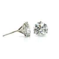 14K White Gold 3 Prong Diamond Stud Earrings