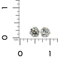 14K White Gold 3 Prong Diamond Stud Earrings