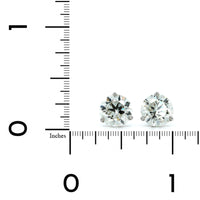 14K White Gold 3 Prong 4CTW Diamond Stud Earrings