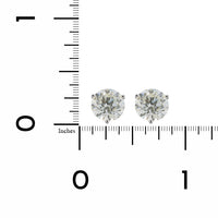 14K White Gold 3 Prong 5CTW Diamond Stud Earrings