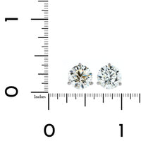 14K White Gold 3 Prong Diamond Stud Earrings