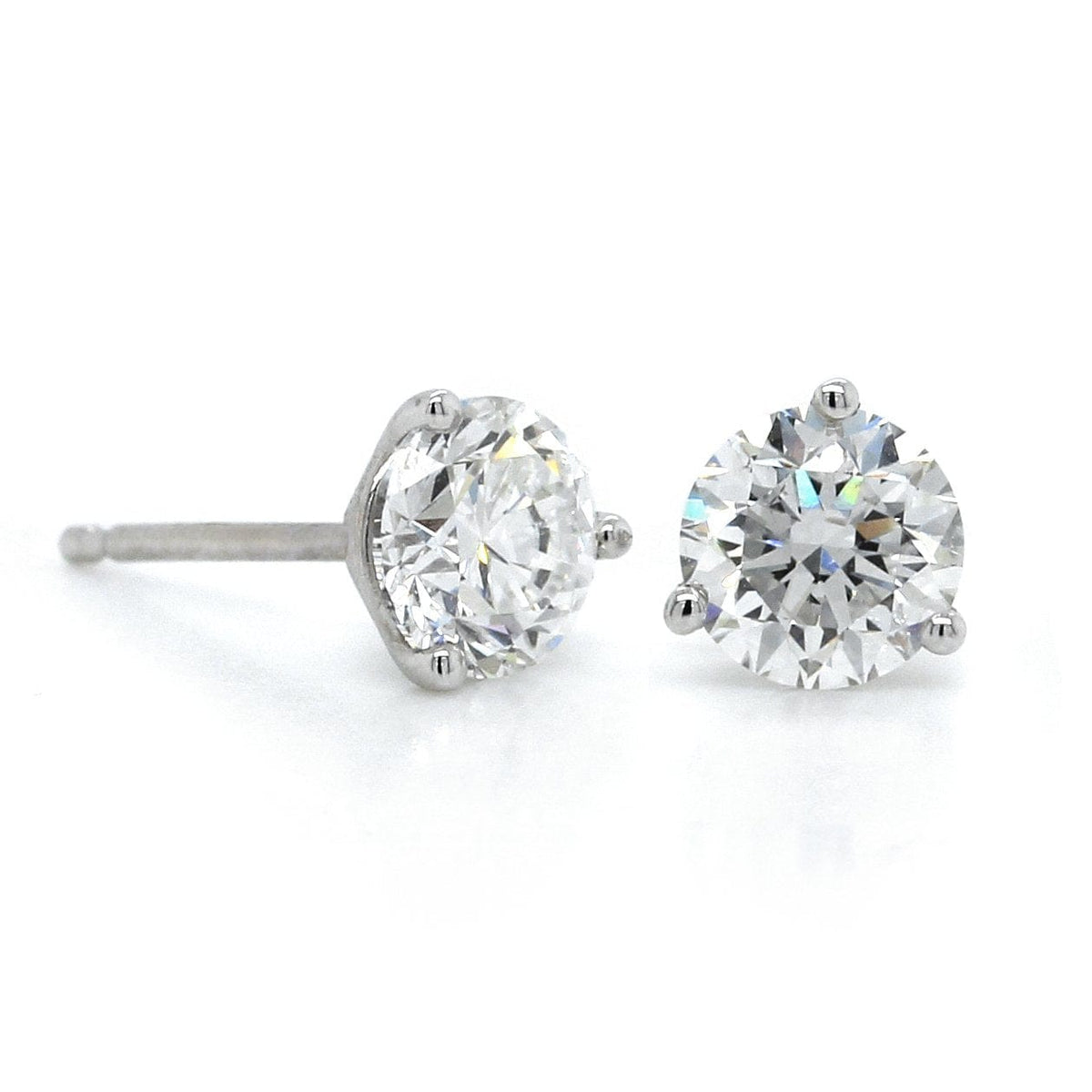 14K White Gold Diamond Stud Earrings – Long's Jewelers
