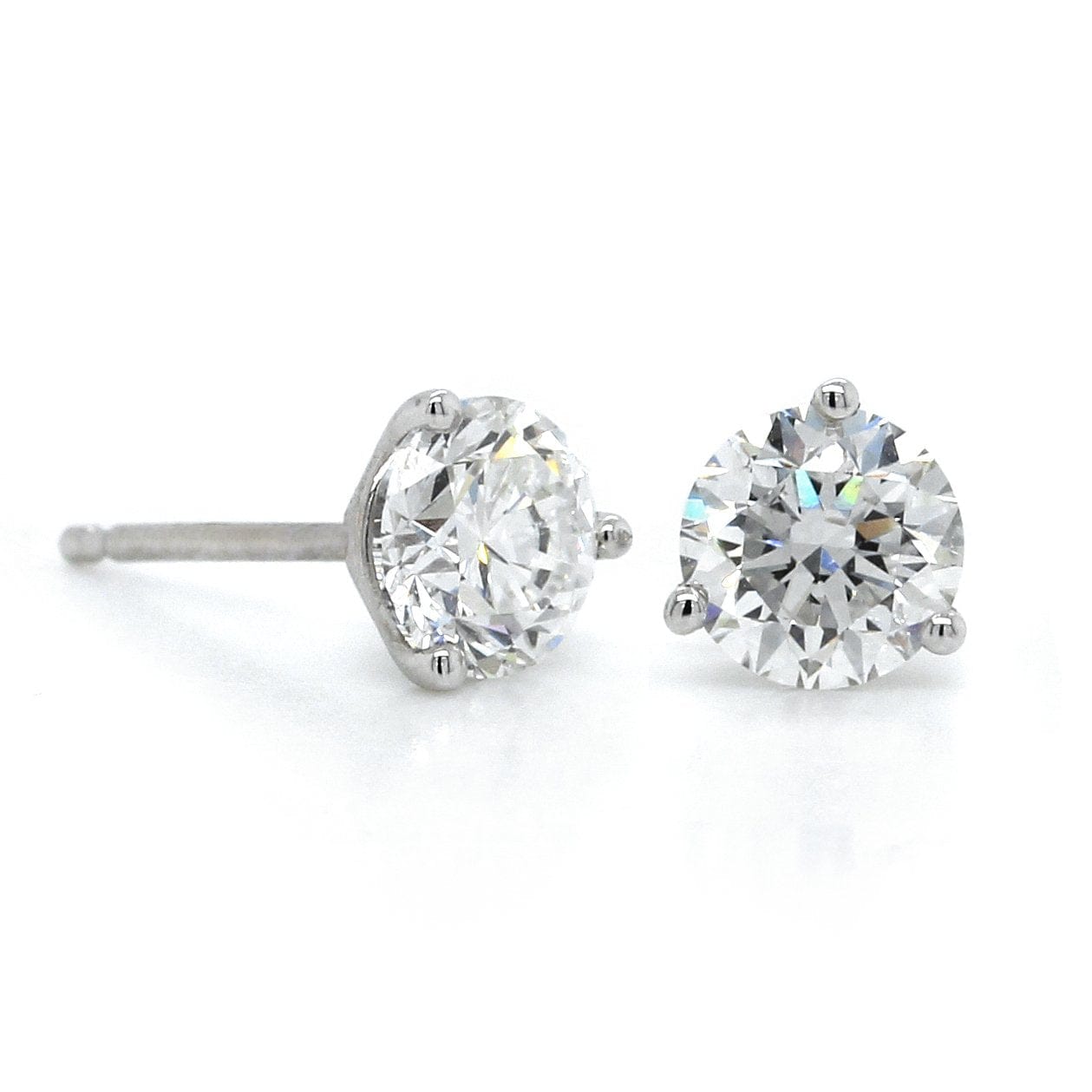 14K White Gold 1.25CTW Diamond Stud Earrings