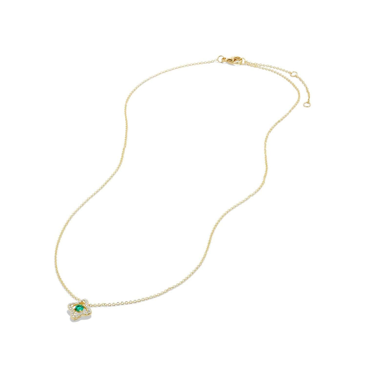 Necklace with Emerald and Diamonds in 18K Gold