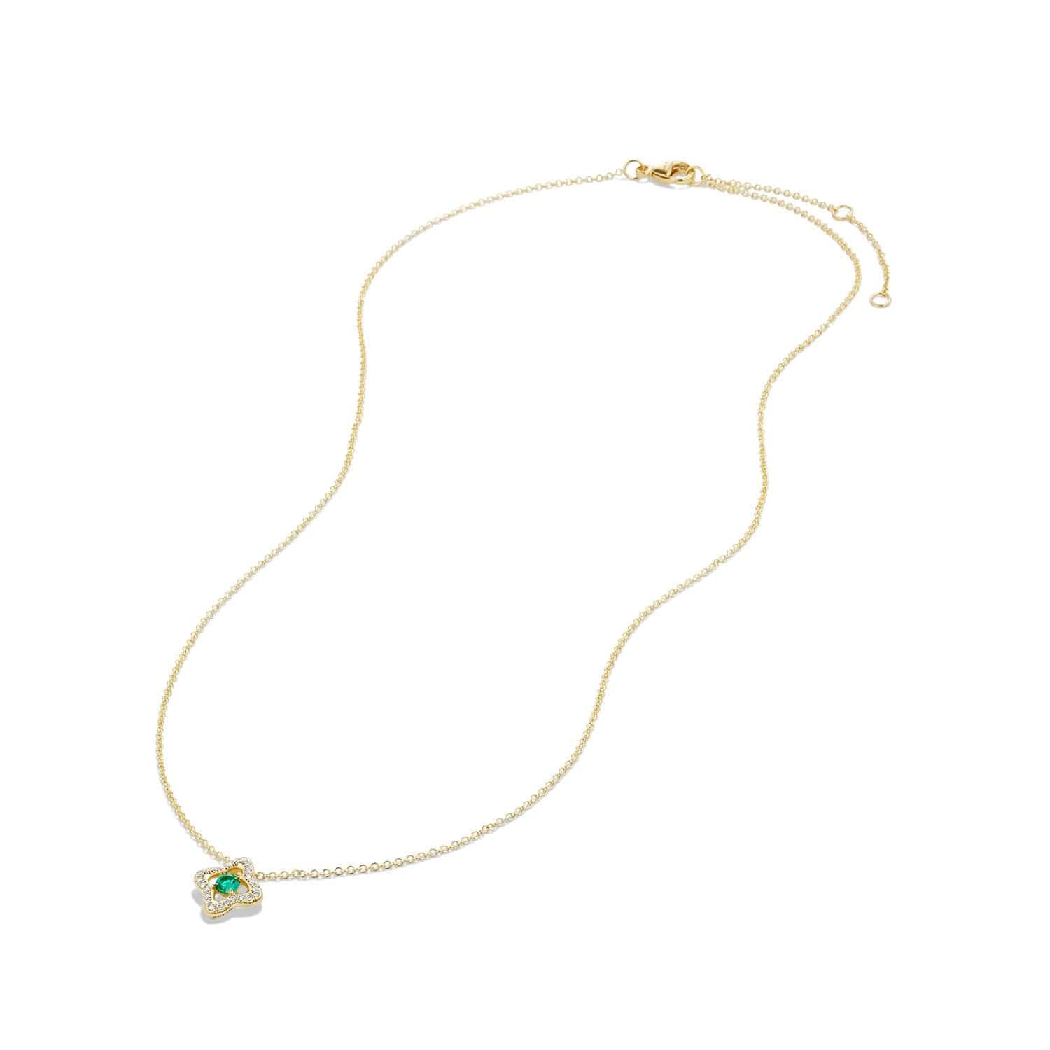 Necklace with Emerald and Diamonds in 18K Gold
