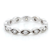 18K White Gold Marquise Milgrain Eternity Band