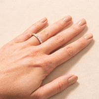Platinum East to West Emerald Cut Diamond Wedding Band