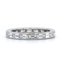 Platinum East to West Emerald Cut Diamond Wedding Band