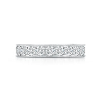 18K White Gold Diamond with Milgrain Edge Eternity Band