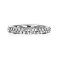 18K White Gold 2 Row Pave Diamond Eternity Band
