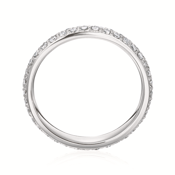18K White Gold 2 Row Pave Diamond Eternity Band
