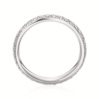 18K White Gold 2 Row Pave Diamond Eternity Band
