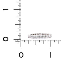 18K White Gold Bezel Set Diamond Eternity Band with Milgrain