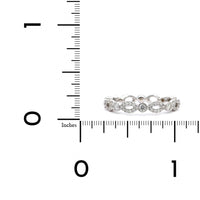 18K White Gold Alternating Bezel & Pave Diamond Eternity Band