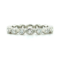 Platinum Bezel Set Round and Marquise Diamond Eternity Band