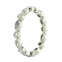 Platinum Bezel Set Round and Marquise Diamond Eternity Band