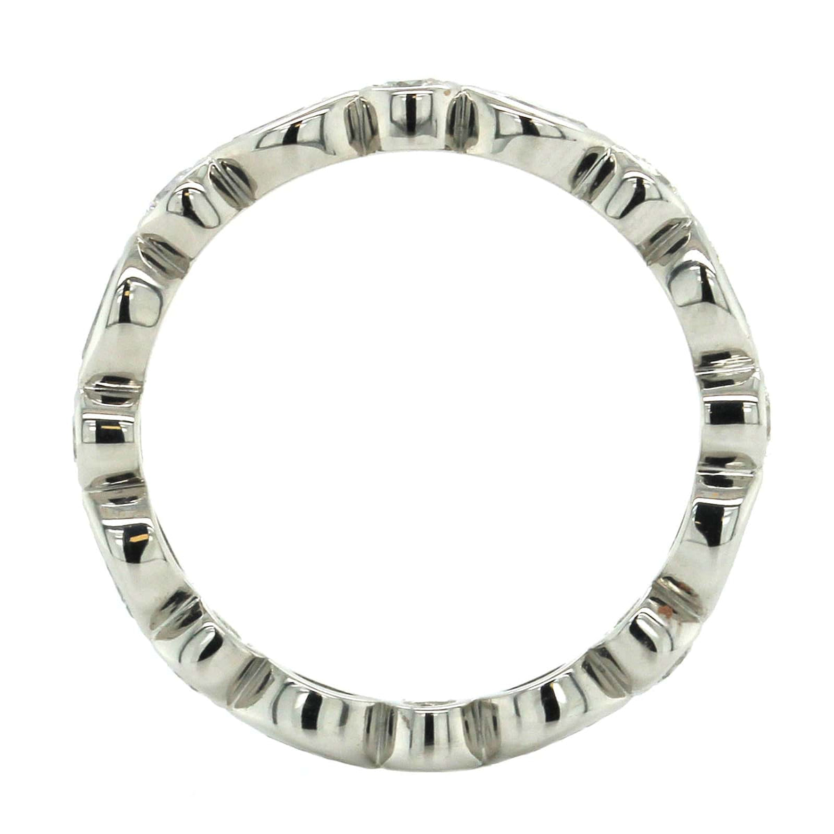 Platinum Bezel Set Round and Marquise Diamond Eternity Band