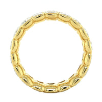 18K Yellow Gold Emerald Diamond Eternity Band, 18k yellow gold, Long's Jewelers