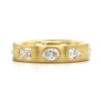 18K Yellow Gold Diamond Burnish Set Eternity Band