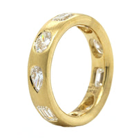 18K Yellow Gold Diamond Burnish Set Eternity Band