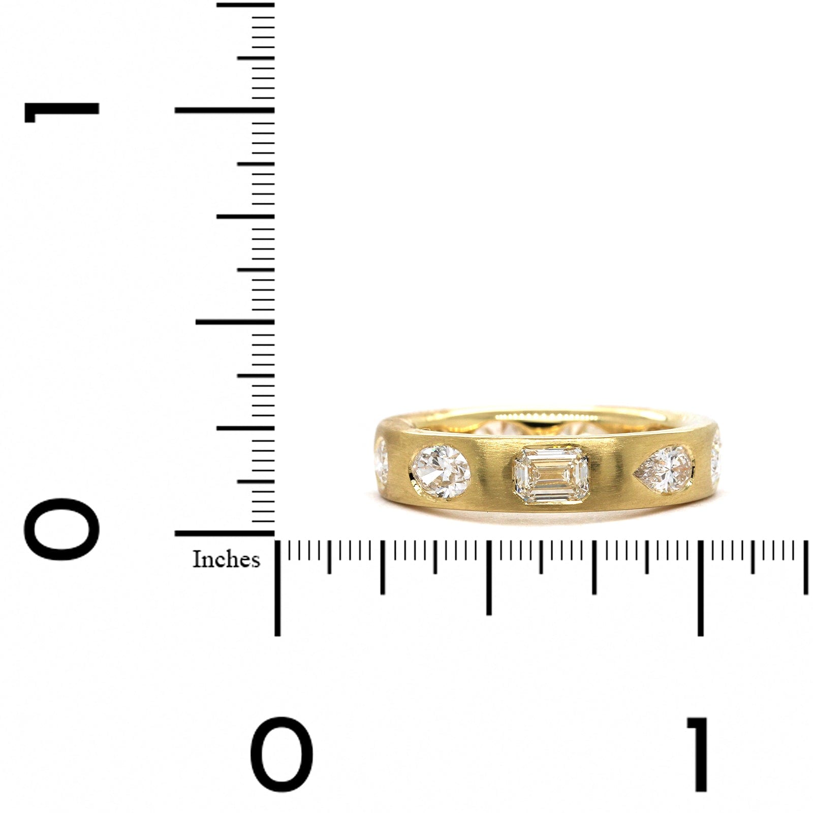 18K Yellow Gold Diamond Burnish Set Eternity Band
