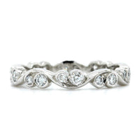 Platinum Diamond Bezel Set Twist Band, Platinum, Long's Jewelers