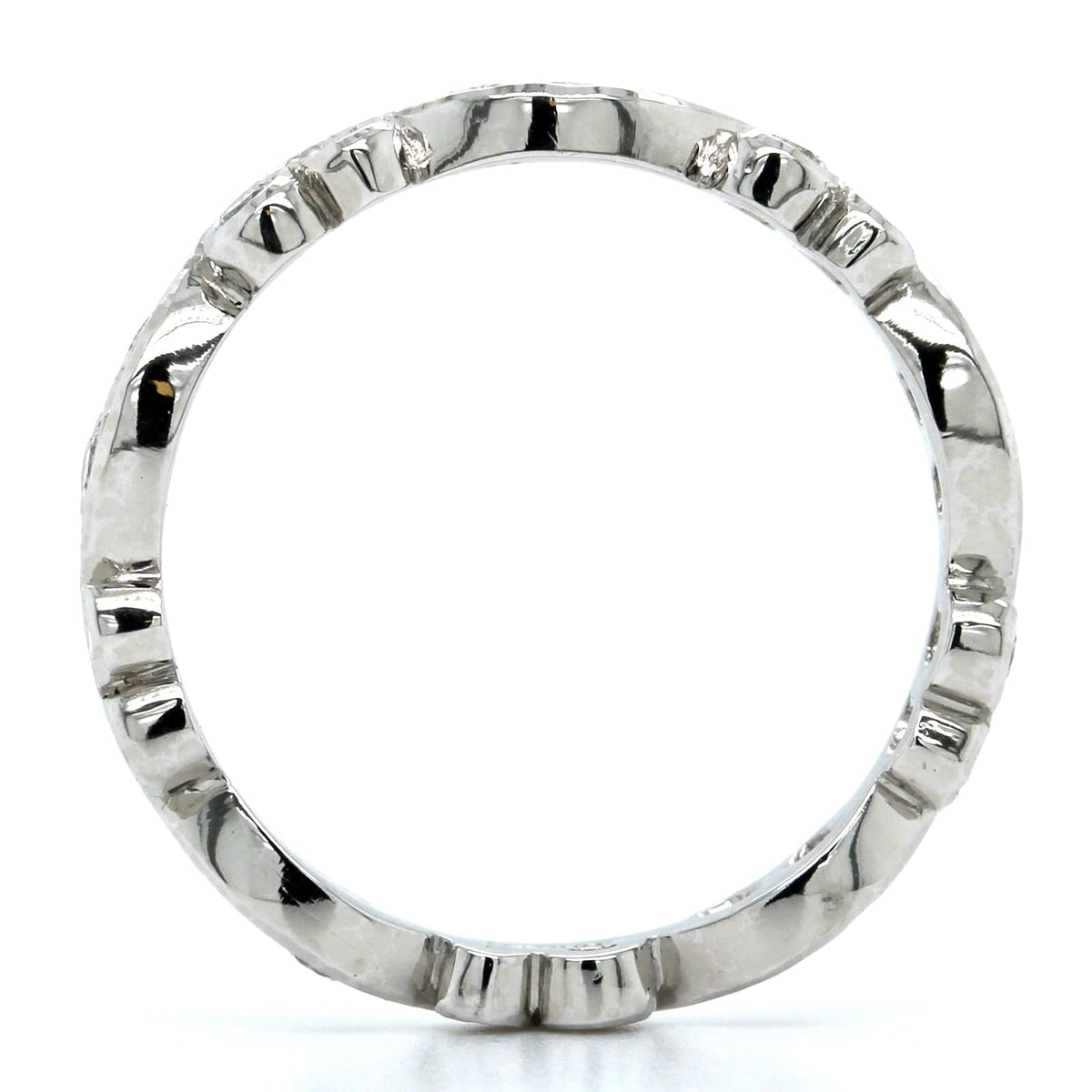 Platinum Diamond Bezel Set Twist Band, Platinum, Long's Jewelers