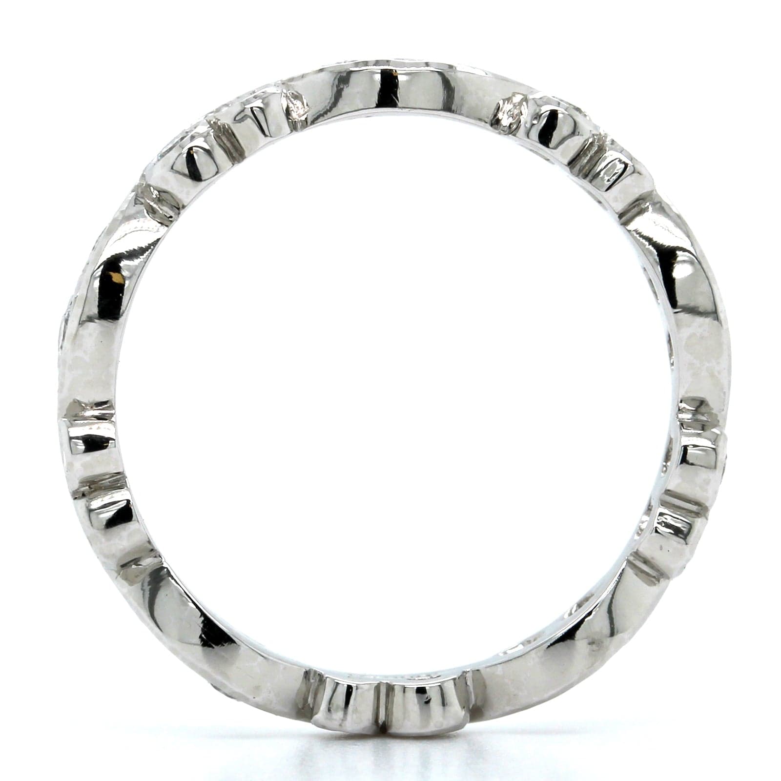 Platinum Diamond Bezel Set Twist Band, Platinum, Long's Jewelers