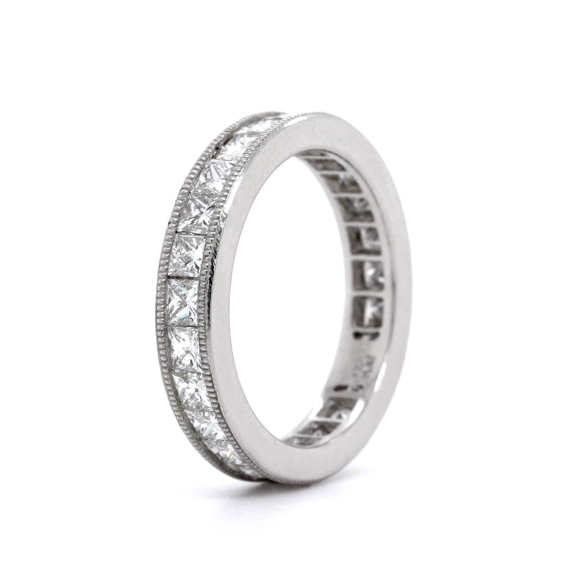 Platinum Milgrain Channel Set Diamond Band
