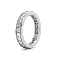 Platinum Milgrain Channel Set Diamond Band
