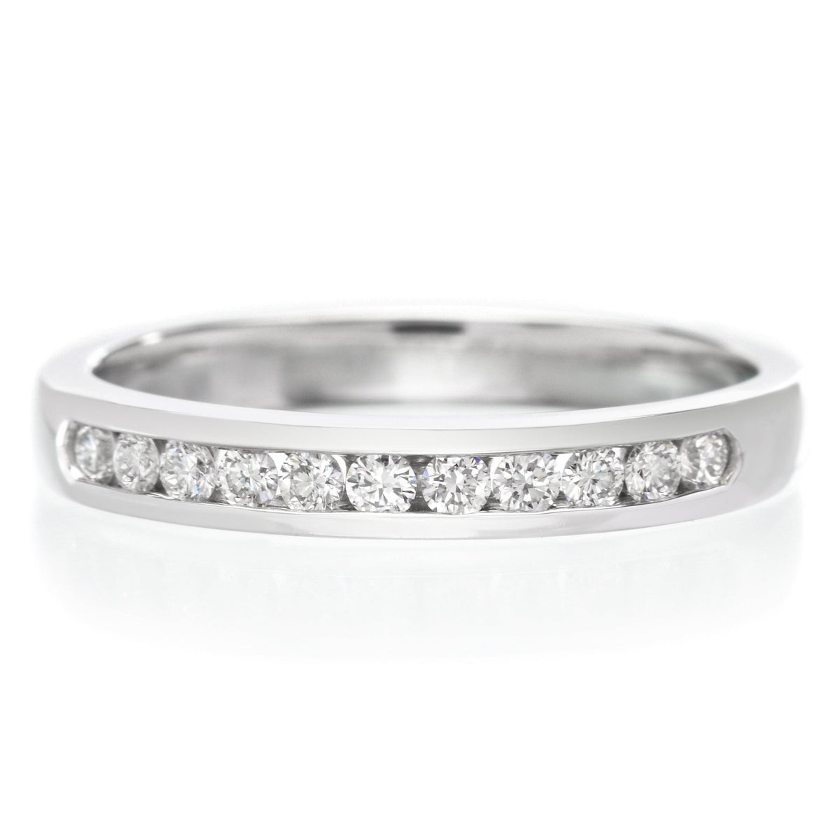 Platinum 11 Stone Channel Set Diamond Band .25ctw