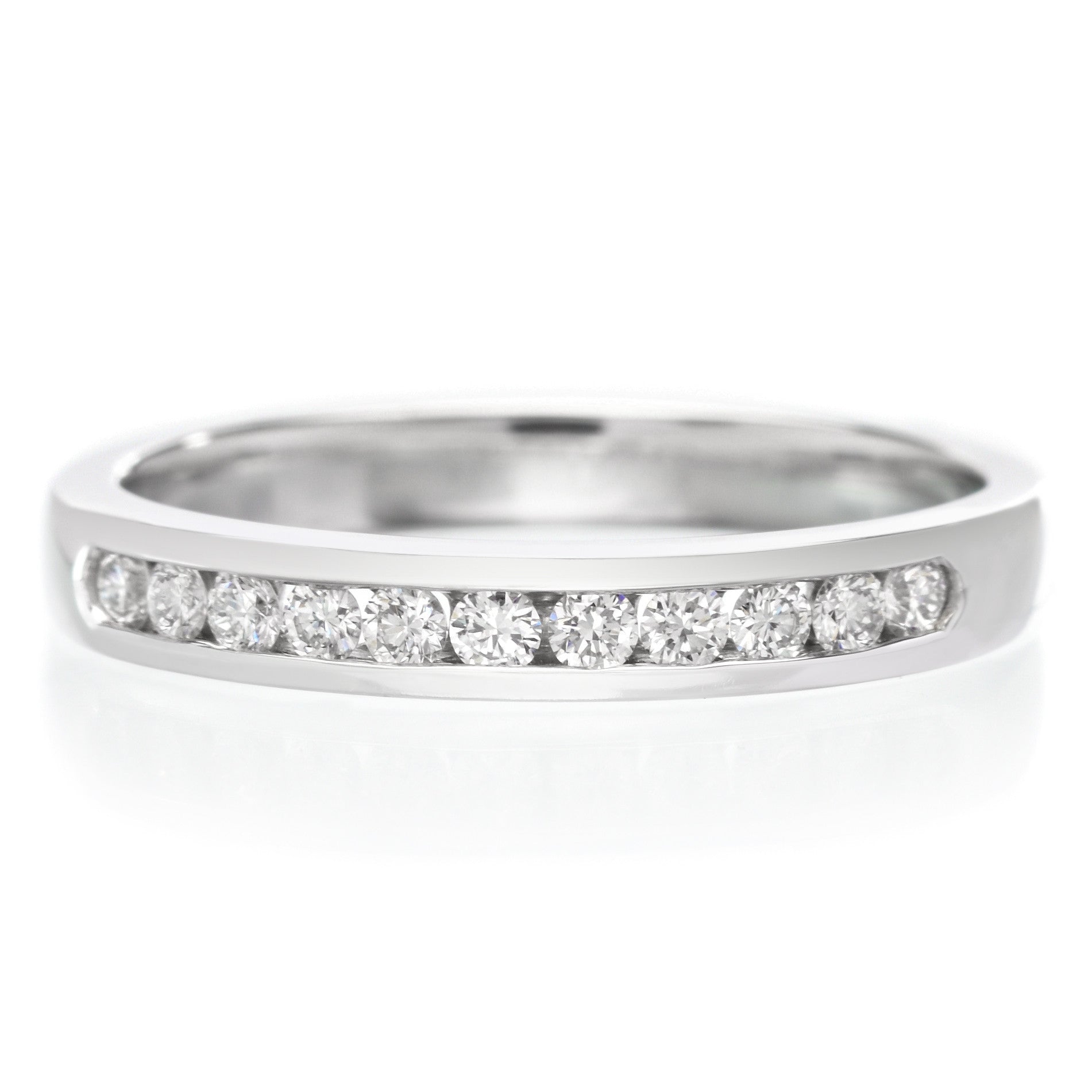Platinum 11 Stone Channel Set Diamond Band .25ctw