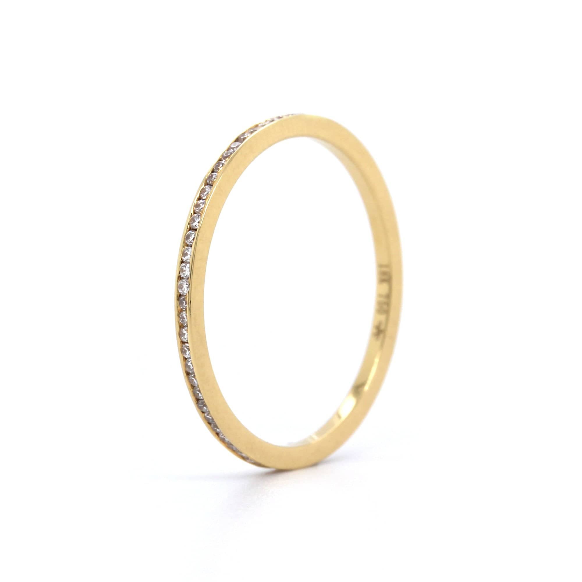 18K Yellow Gold Channel Set Diamond Band
